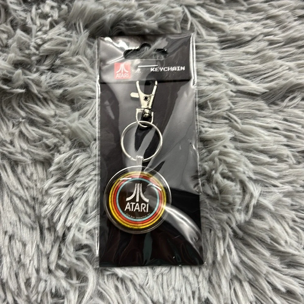 NWT Open Road Atari Stylish Black and Red Silver Keychain with Durable Design